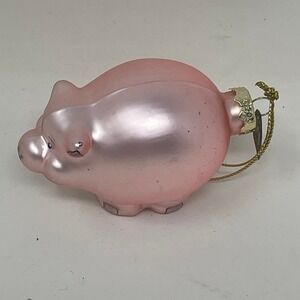 Thomas Pacconi Classics Pink Pig Mercury Glass Christmas Ornament Vintage Style